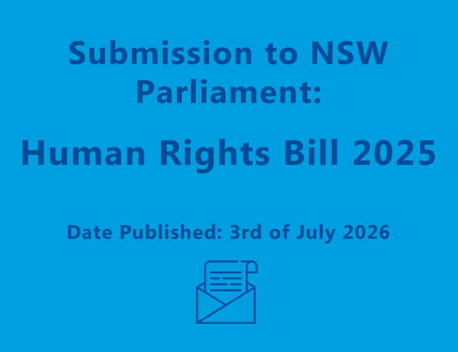 Submission to NSW Parliament – Human Rights Bill 2025
